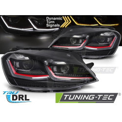 TUNING-TEC LED headlights (DRL, SEQ) for VW GOLF VII 13-17 (H7), red