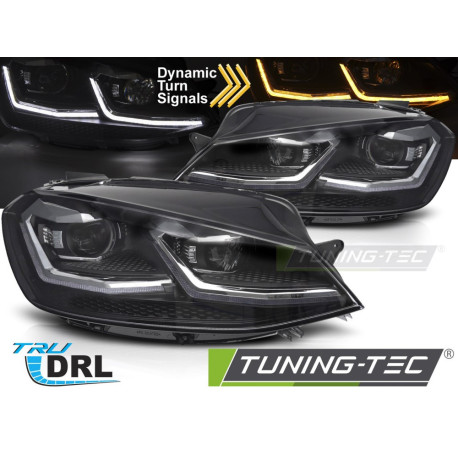 Lighting TUNING-TEC LED headlights (DRL, SEQ) for VW GOLF VII 17-19 (H7), silver | races-shop.com