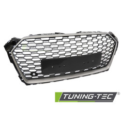 TUNING-TEC grille (Sport) for AUDI A5 F5 16-18 (for parking sensors), silver chrome, black