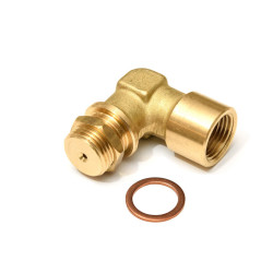 Lambda (o2) Probe spacer adapter (emulator) angled, brass, 4 mm bore