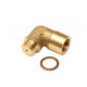Oxygen sensors and adapters Lambda (o2) Probe spacer adapter (emulator) angled, brass, 2 mm bore | races-shop.com