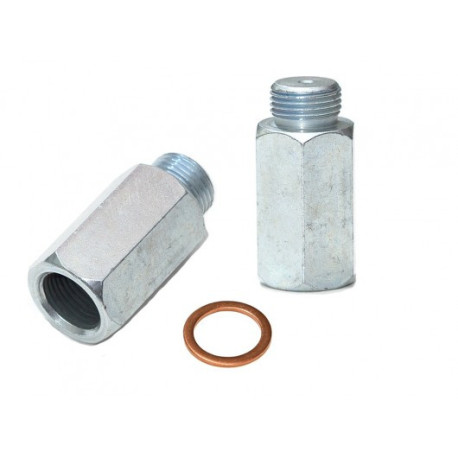 Oxygen sensors and adapters Lambda (o2) Probe spacer adapter (emulator) straight, galvanised steel, 2 mm bore | races-shop.com