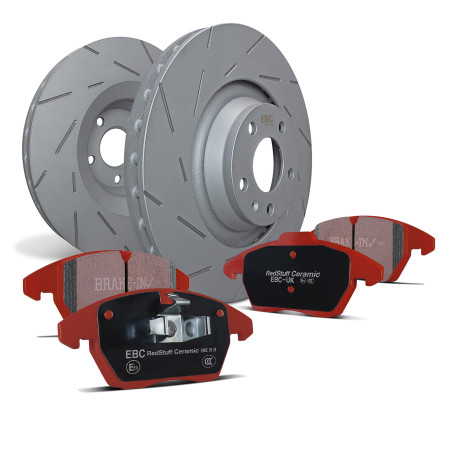 EBC brakes Front kit EBC PD07KF312 - Discs Ultimax Grooved + brake pads Redstuff Ceramic | races-shop.com