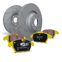Front kit EBC PD08KF627 - Discs Ultimax Grooved + brake pads Yellowstuff