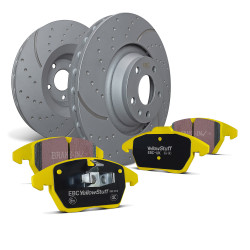 Front kit EBC PD13KF828 - Discs Turbo Grooved + brake pads Yellowstuff