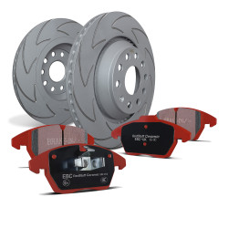 Rear kit EBC PD17KR052 - Discs BSD Grooved + brake pads Redstuff Ceramic