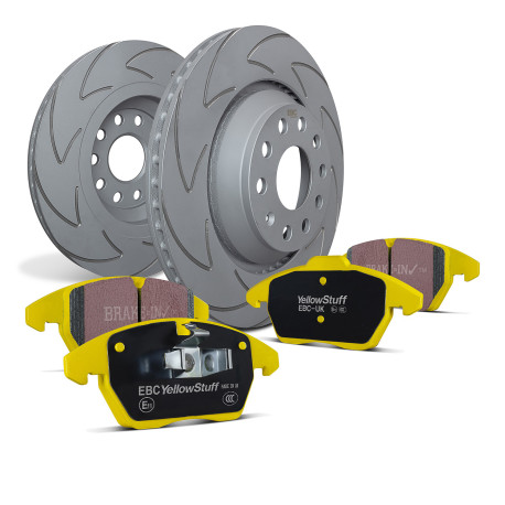 EBC brakes Front kit EBC PD18KF110 - Discs BSD Grooved + brake pads Yellowstuff | races-shop.com