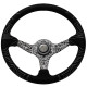 Promotions 3 spoke steering wheel RACES Graffito, 350mm, suede, 97mm offset, black | races-shop.com