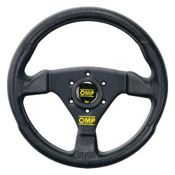 3 spoke steering wheel OMP Trecento, 300mm, polyurethane, flat, black