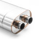 1x input / 2x output Center Muffler 76mm RM Motors | races-shop.com