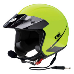 ECE open-face race helmet OMP Star-J Intercom, fluo yellow