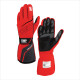 FIA race gloves OMP TECNICA (external stitching), red/black