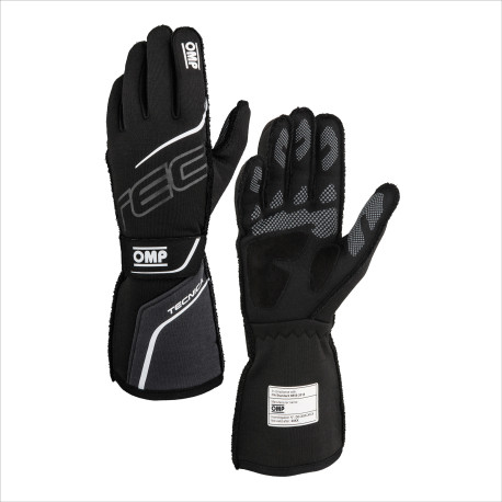 Gloves FIA race gloves OMP TECNICA (external stitching), black/anthracite | races-shop.com