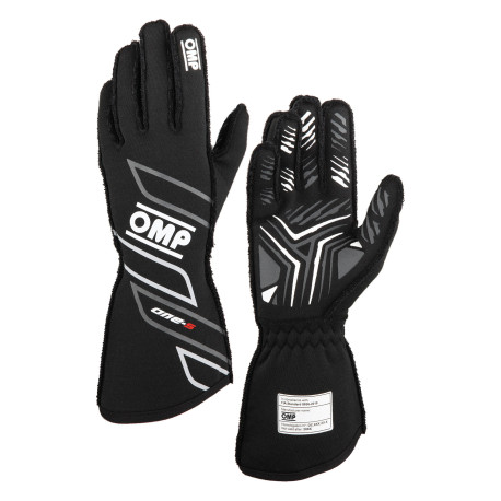 Gloves FIA race gloves OMP ONE-S my2025 (external stitching), black | races-shop.com