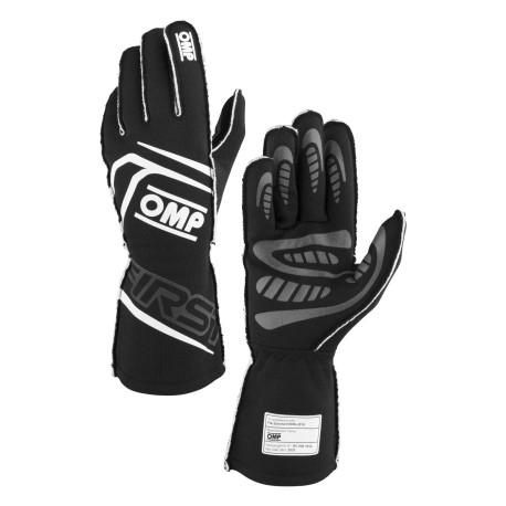 Gloves FIA race gloves OMP FIRST (external stitching), black | races-shop.com