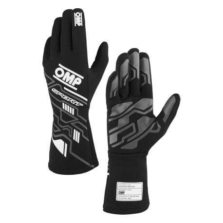 Gloves FIA race gloves OMP SPORT (internal stitching), black/white | races-shop.com