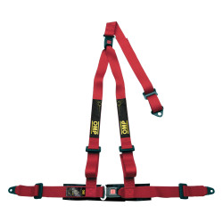 ECE 3 point sport safety belts OMP STRADA 3, red