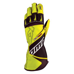 Karting gloves OMP KS-2R (external stitching), yellow/black