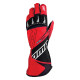 Karting gloves OMP KS-2R (external stitching), red/black