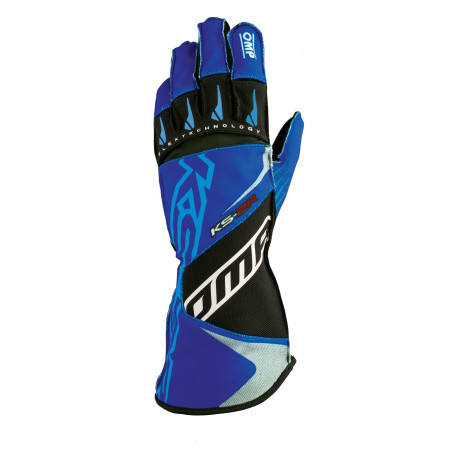 Gloves Karting gloves OMP KS-2R (external stitching), blue/white | races-shop.com