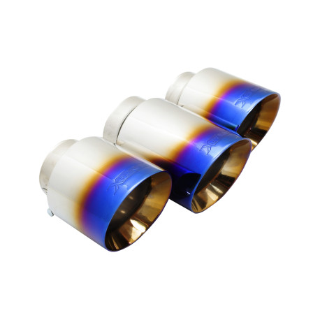  XFORCE exhaust systems XForce 4" Tips for HONDA CIVIC 2017- TYPE R FK8, blue | races-shop.com
