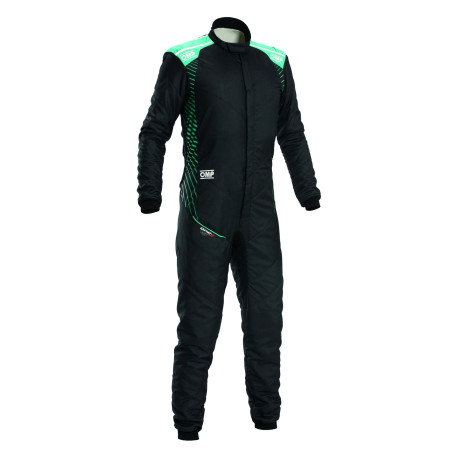 Suits FIA racing suit OMP ONE-S Air, black/turquoise | races-shop.com