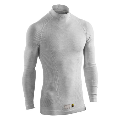 Underwear FIA fireproof long sleeve top OMP TECNICA EVO MY2026, silver/white | races-shop.com