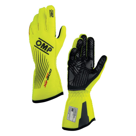 Gloves FIA race gloves OMP ONE EVO FX my2026 (external stitching), fluo yellow | races-shop.com