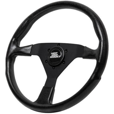 steering wheels 3 spoke steering wheel RACES Beep, 350mm, polyurethane, flat, black | races-shop.com