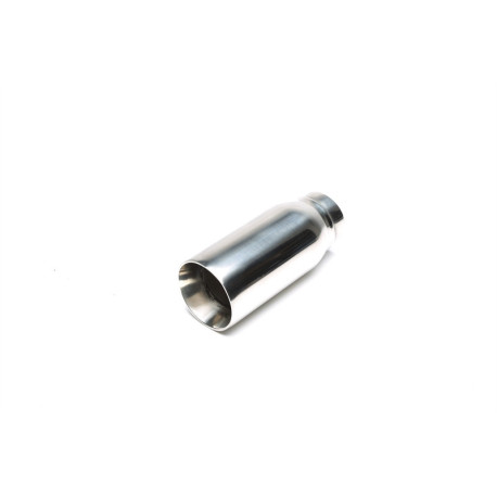 With one outlet TA-TECHNIX stainless steel exhaust tip (round, plain), 76 mm | races-shop.com