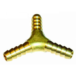 Y-Piece Brass Barbed Silicone Fuel Hose Joiner Connector Coupler - RACES, 8mm