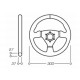 steering wheels 3 spoke steering wheel OMP TRECENTO, 300mm, suede, flat, black/yellow | races-shop.com