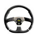 steering wheels 3 spokes steering wheel OMP Cromo, 350mm Polyurethane, Flat | races-shop.com