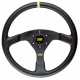 steering wheels 3 spoke steering wheel OMP VELOCITA, 350mm, leather, flat, black/yellow | races-shop.com
