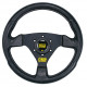 steering wheels 3 spoke steering wheel OMP Trecento, 300mm, polyurethane, flat, black | races-shop.com