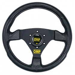 3 spoke steering wheel OMP Trecento, 300mm, polyurethane, flat, black