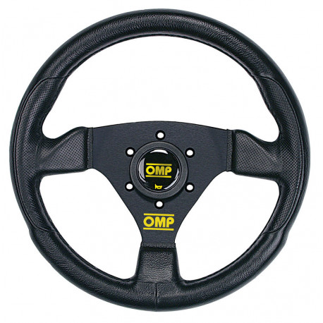 steering wheels 3 spoke steering wheel OMP Trecento, 300mm, polyurethane, flat, black | races-shop.com