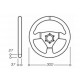 steering wheels 3 spoke steering wheel OMP Trecento, 300mm, polyurethane, flat, black | races-shop.com