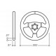 steering wheels 3 spokes steering wheel OMP Trecento, 300mm Polyurethane, Flat | races-shop.com