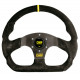 steering wheels 3 spoke steering wheel OMP Super Quadro, 330mm, suede, flat, black/yellow | races-shop.com