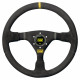 steering wheels 3 spoke steering wheel OMP WRC, 350mm, suede, 70mm offset, black/yellow | races-shop.com