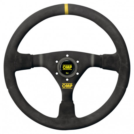 steering wheels 3 spoke steering wheel OMP WRC, 350mm, suede, 70mm offset, black/yellow | races-shop.com