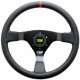 steering wheels 3 spoke steering wheel OMP WRC, 350mm, leather, 70mm offset, black/red | races-shop.com
