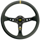 steering wheels 3 spoke steering wheel OMP Corsica, 330mm, suede, 95mm offset, black/yellow | races-shop.com