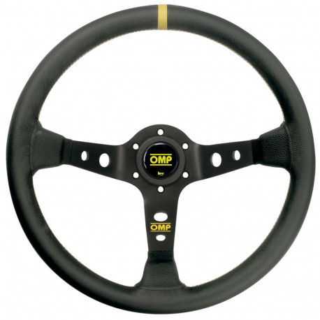 steering wheels 3 spoke steering wheel OMP Corsica, 330mm, suede, 95mm offset, black/yellow | races-shop.com