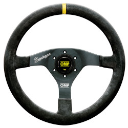 3 spokes steering wheel OMP Velocita Superleggero, 350mm suede, Flat
