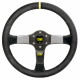 steering wheels 3 spoke steering wheel OMP Carbon D, 350mm, suede, 95mm offset, black/yellow/carbon | races-shop.com