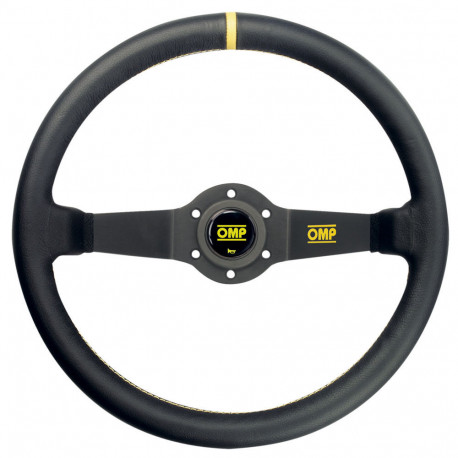 Promotions 2 spokes steering wheel OMP Rally, 350mm Leather, 95mm | races-shop.com