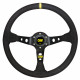 steering wheels 3 spoke steering wheel OMP Corsica, 350mm, suede, 95mm offset, black/yellow | races-shop.com