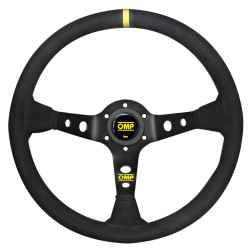3 spoke steering wheel OMP Corsica, 350mm, suede, 95mm offset, black/yellow